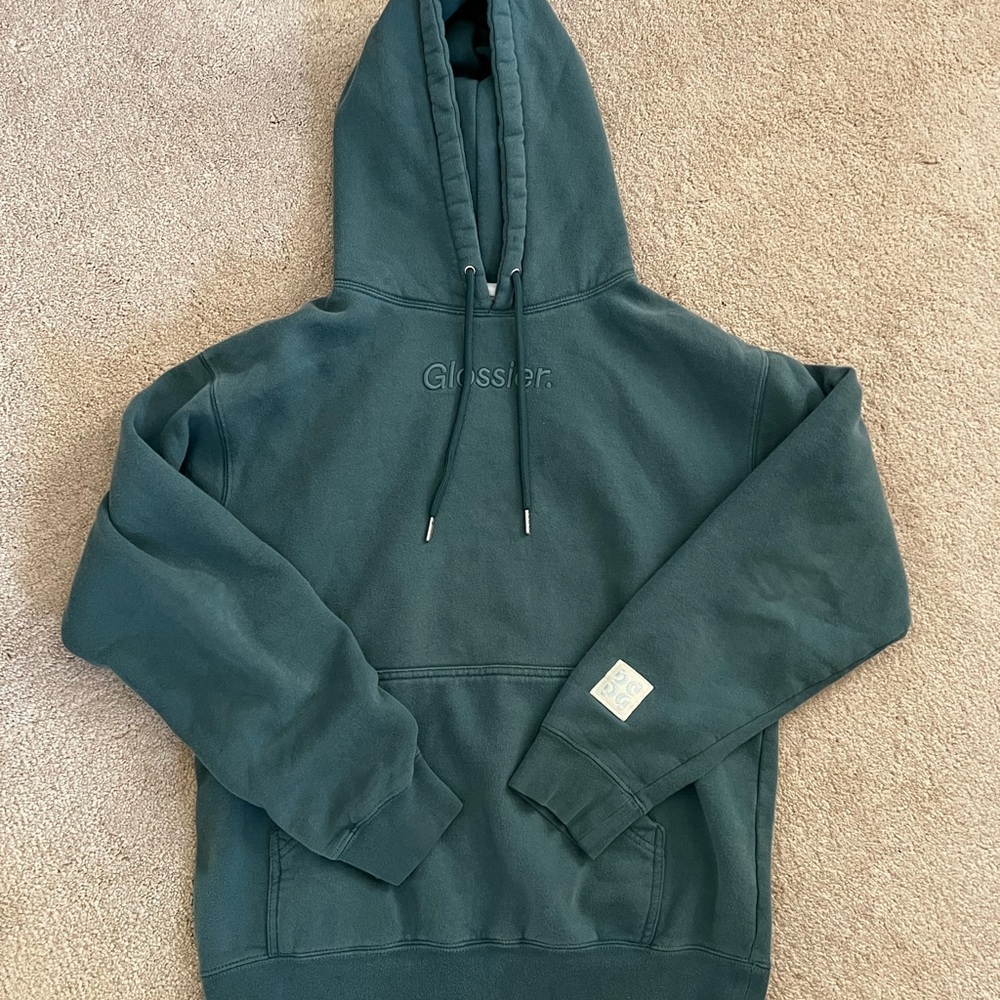 glossier limited edition green hoodie